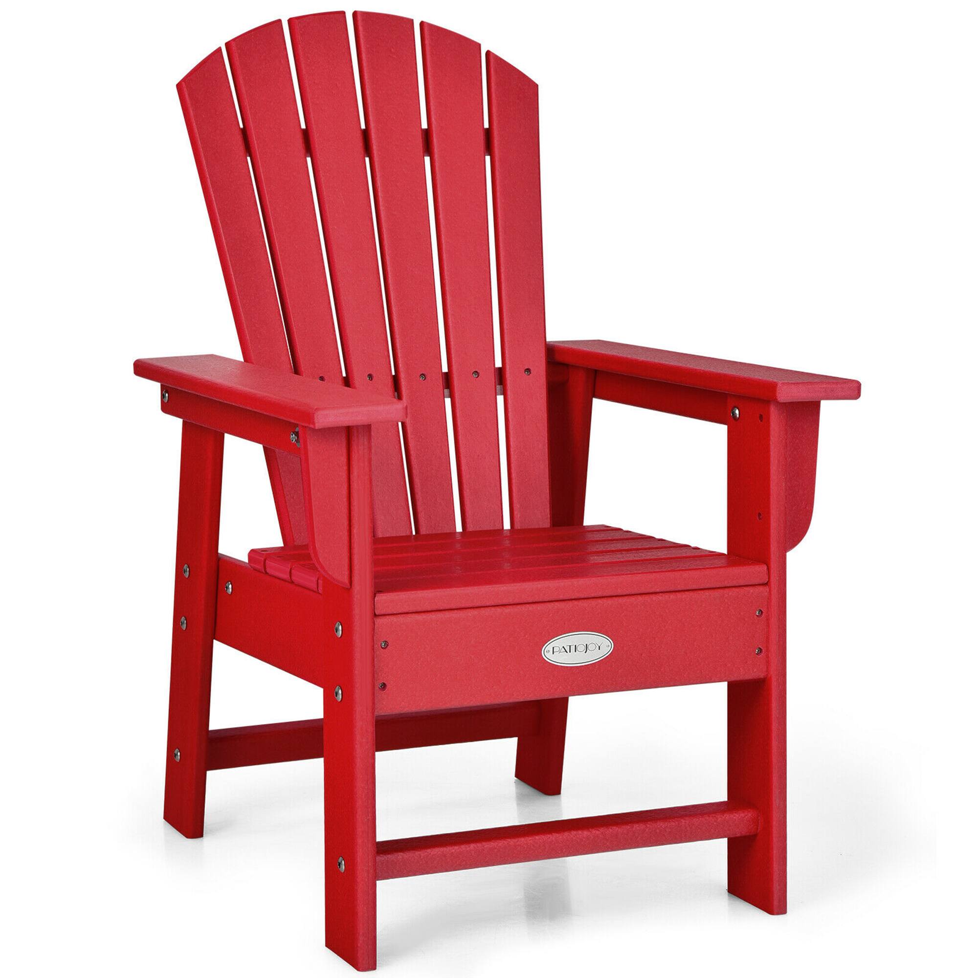 Alt View 4. Gymax - Gymax Set of 2 Kids Patio Adirondack Chair Armchair Weather Resistance Outdoor Chair Red - Red.