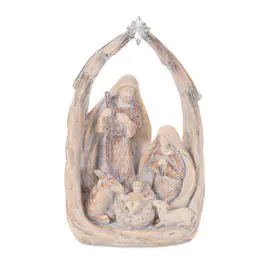BreeBe - Holiday Nativity Scene Display 8"H - Beige, Gray