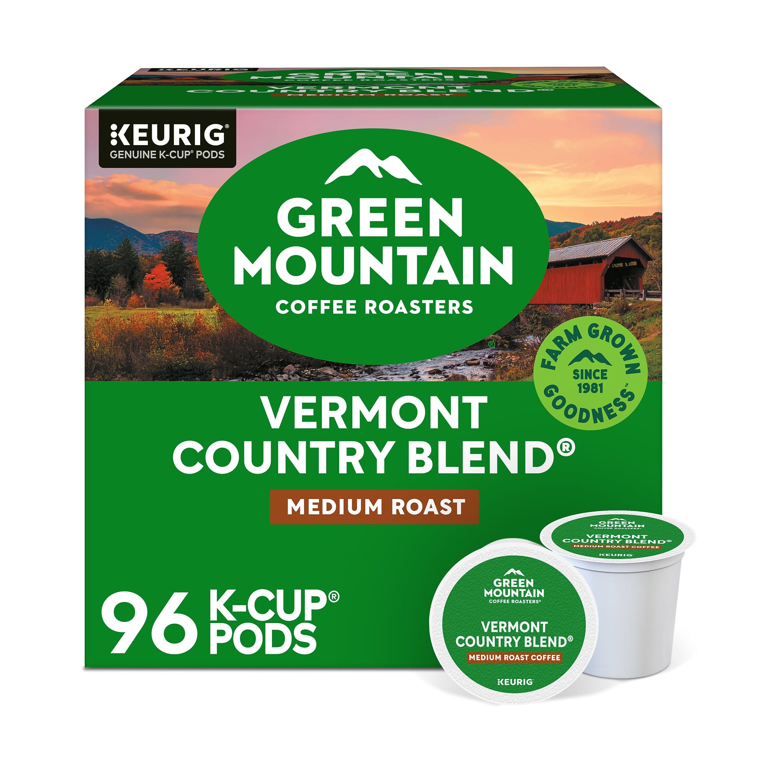 Green Mountain - Vermont Country Blend Coffee Keurig® K-Cup® Pods, Medium Roast, 96/Carton (GMT6602CT)