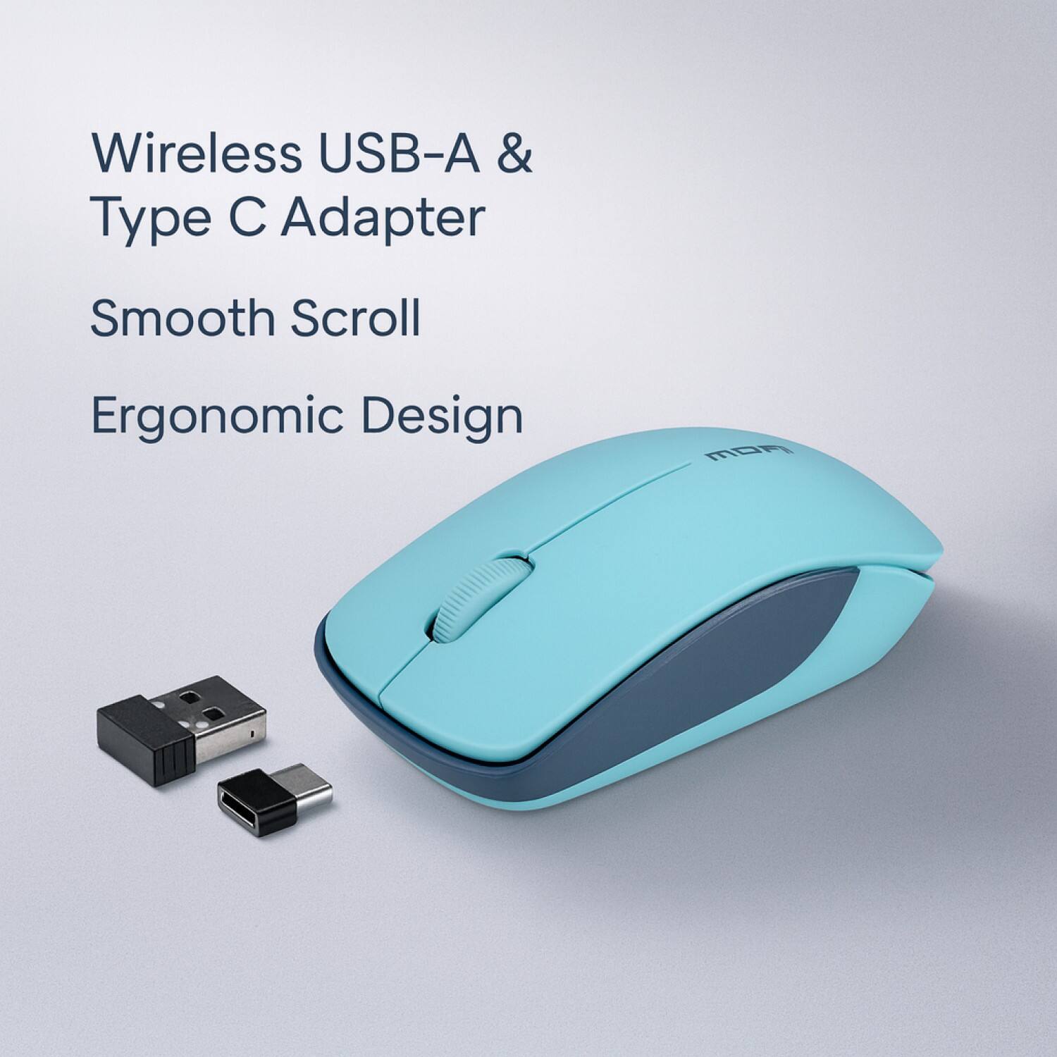 Wireless USB-A & Type C Adapter  
Smooth Scroll  
Ergonomic Design