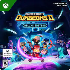 XBOX SERIES X|S XBOX ON PC MINECRAFT DUNGEONS II DELUXE EDITION A Xbox Play Anywhere EVERYONE 10+ E 10+ ESRB