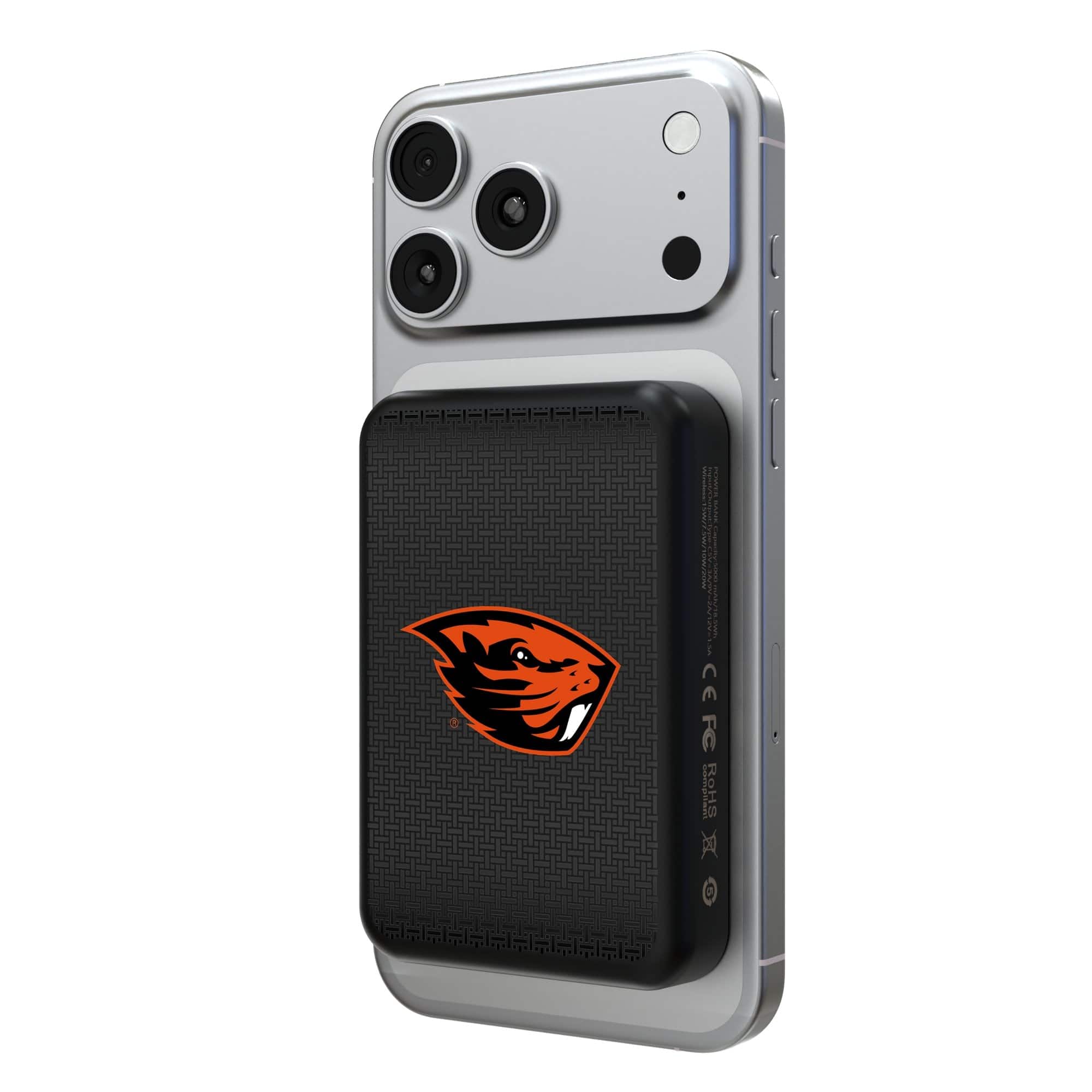 Keyscaper - Oregon State Beavers Wireless Magnetic Power Bank - Black