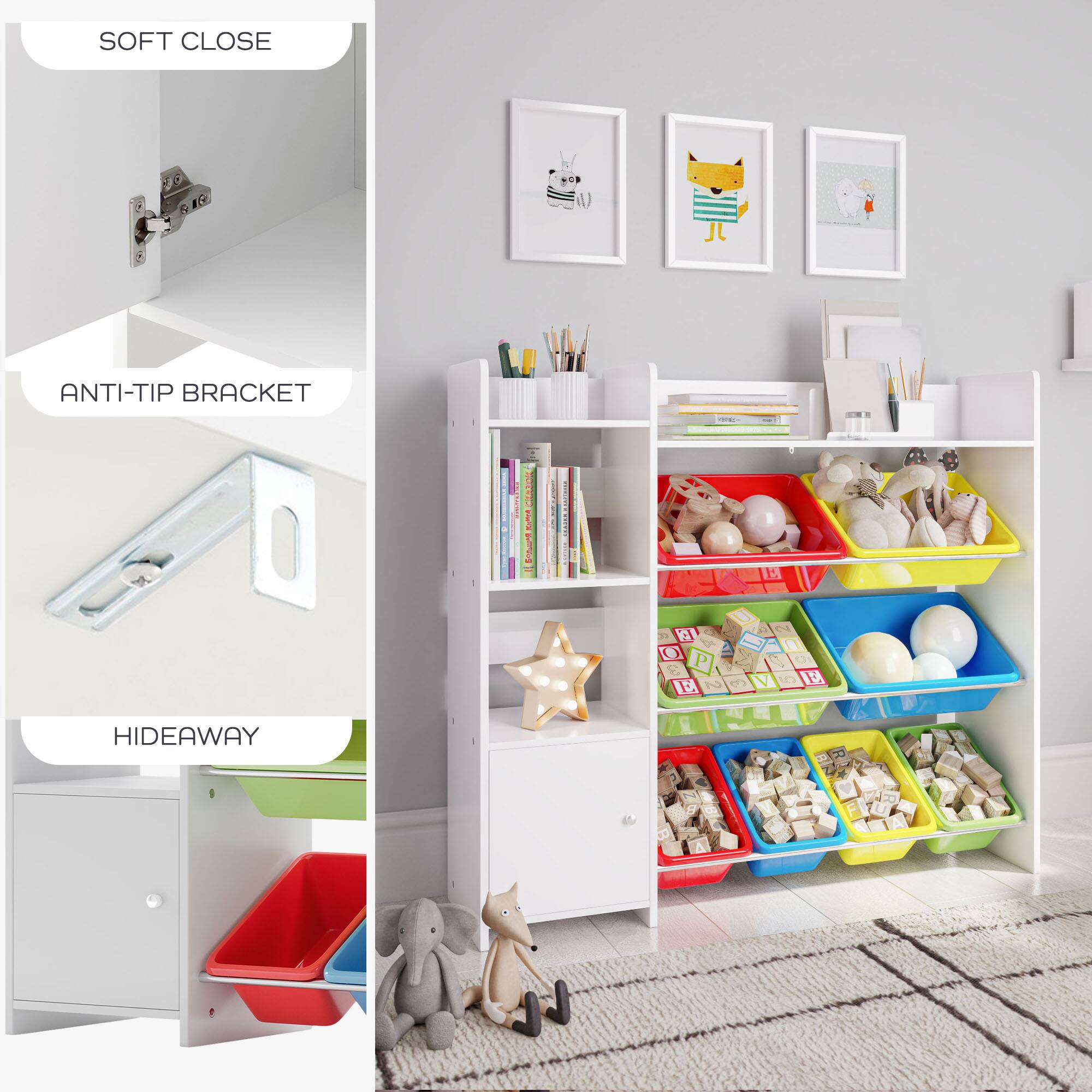 SOFT CLOSE  
ANTI-TIP BRACKET  
HIDEAWAY