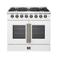 Forno Appliances - Galiano 5.36 Cu. Ft. Freestanding Dual Fuel True Convection Range - White - Front_Zoom