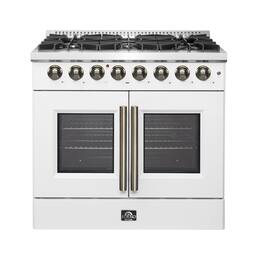 Forno Appliances - Galiano 5.36 Cu. Ft. Freestanding Dual Fuel True Convection Range - White