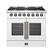 Front. Forno Appliances - 36 in. Wide 6 Burner Galiano 5.36 Cu. Ft. Freestanding Dual Fuel True Convection Range - White.
