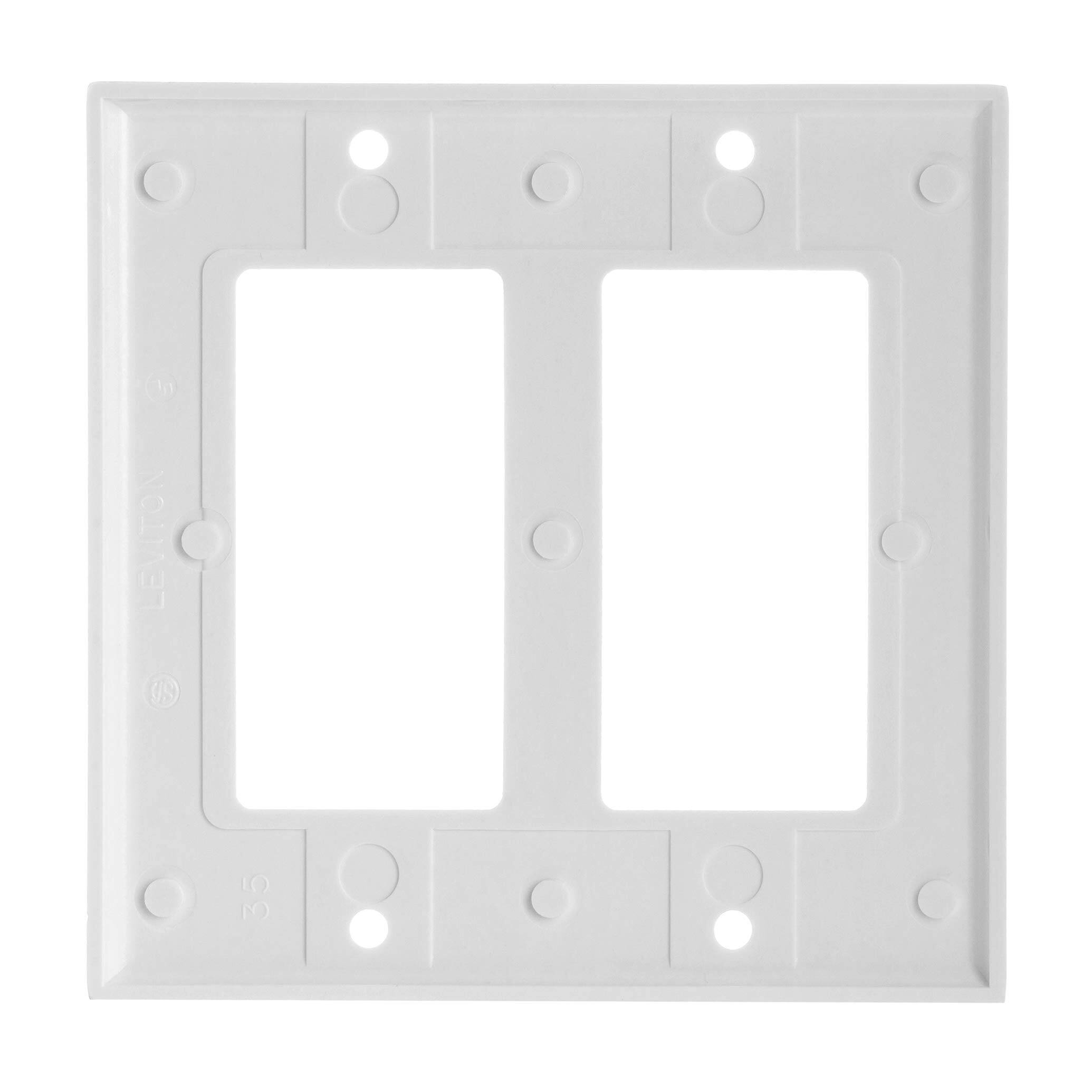 Angle. Cmple.com - Cmple - Decorator Wall Plate Insert Decorative Faceplate Standard Keystone Wall Plate Cover - 2 Gang - White.