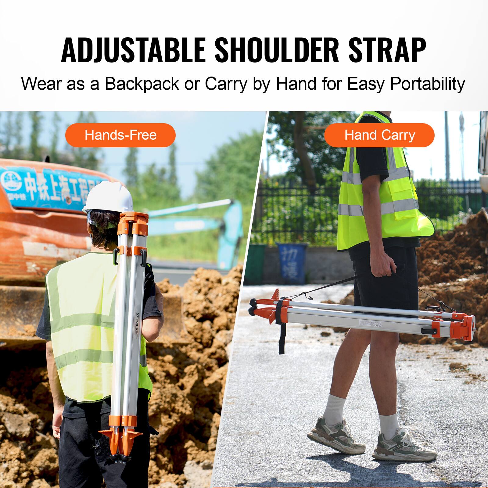 ADJUSTABLE SHOULDER STRAP  
Wear as a Backpack or Carry by Hand for Easy Portability  

Hands-Free  
Hand Carry