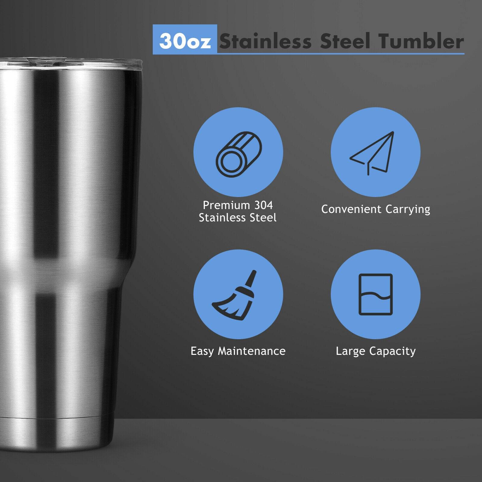 30oz Stainless Steel Tumbler

- Premium 304 Stainless Steel
- Convenient Carrying
- Easy Maintenance
- Large Capacity