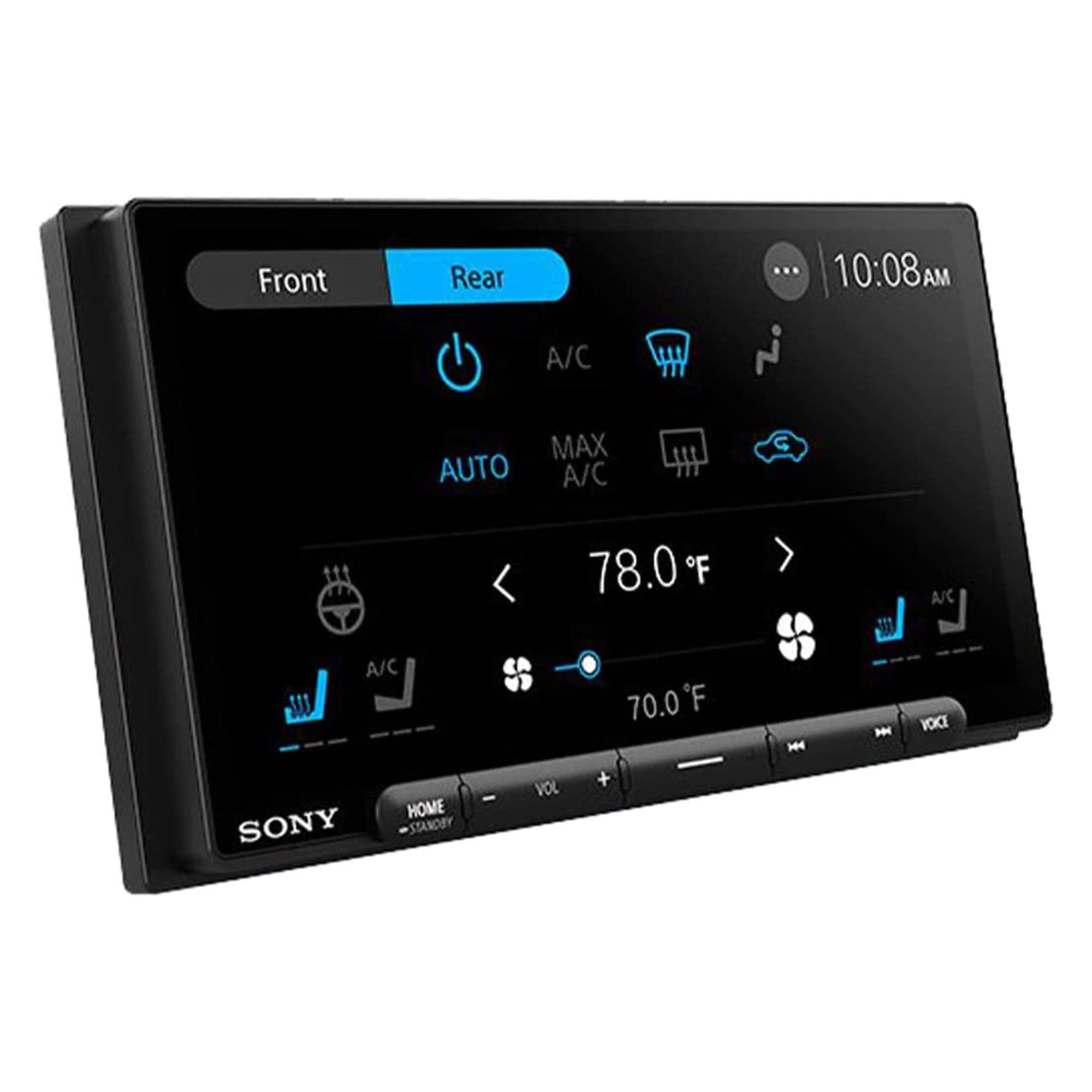 Front Rear  
A/C  
MAX A/C  
AUTO  
78.0°F  
70.0°F  
SONY  
HOME  
VOL  
VOICE