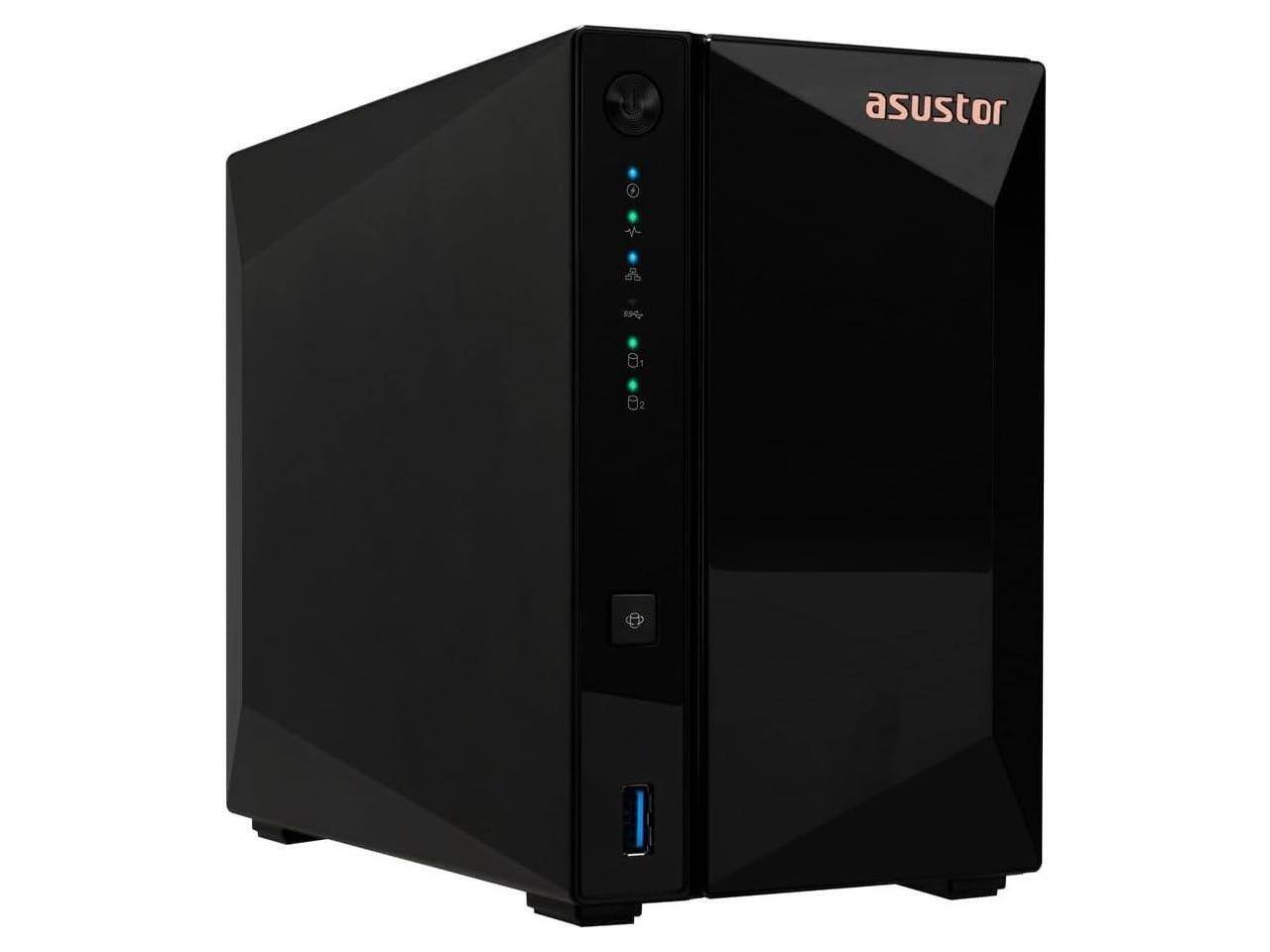 Alt View 1. Asustor - Asustor AS3302T v2 Drivestor 2 Pro Gen2 2 Bay NAS, Quad-Core 1.7GHz CPU, 2.5Gbe Port, 2GB DDR4 (Diskless).