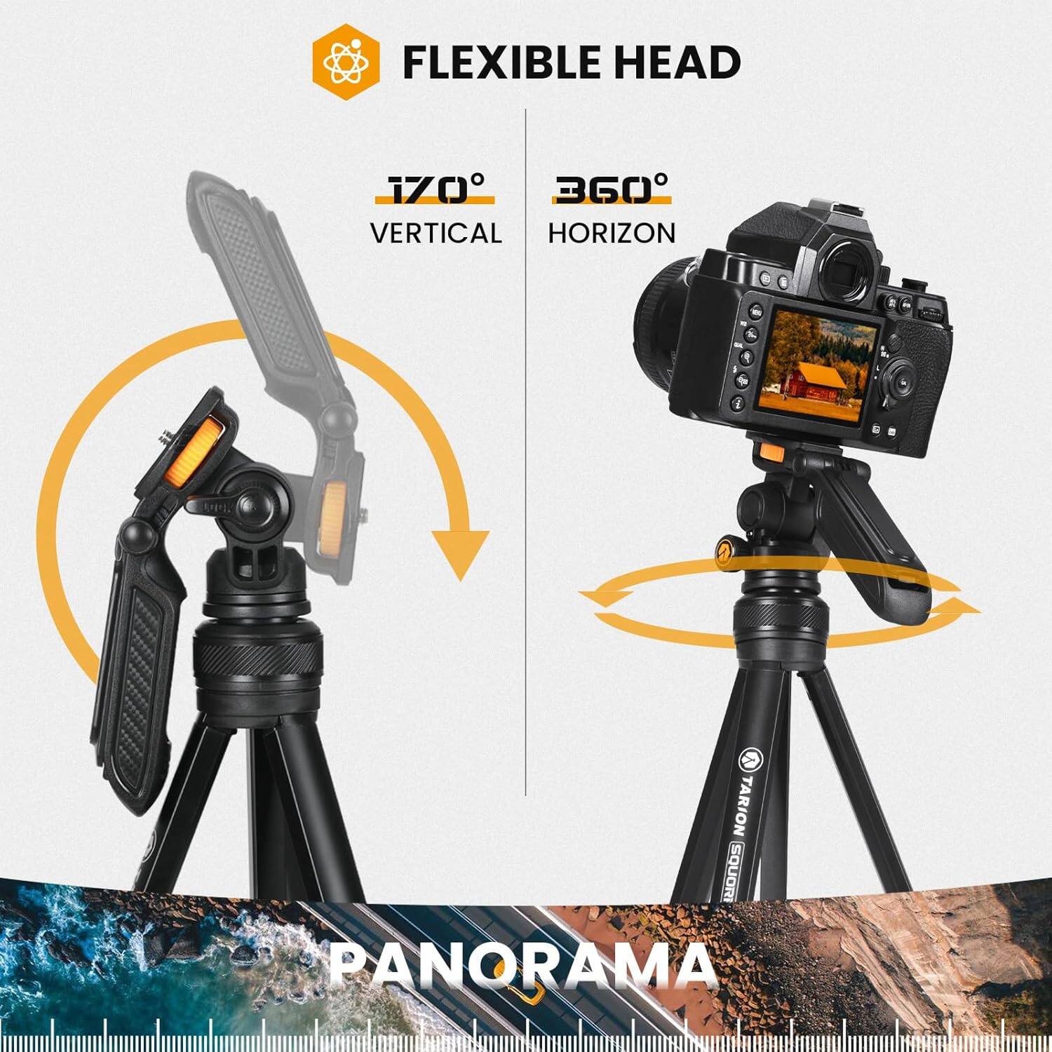 FLEXIBLE HEAD

170° VERTICAL

360° HORIZON

TARION SQUORI

PANORAMA