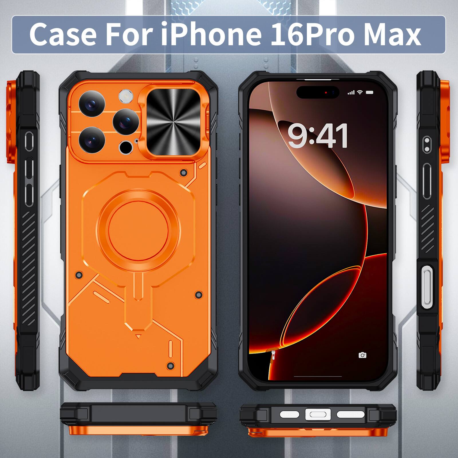 Dteck Shockproof Magnetic Hybrid Protective Case for Apple iPhone 16 ...