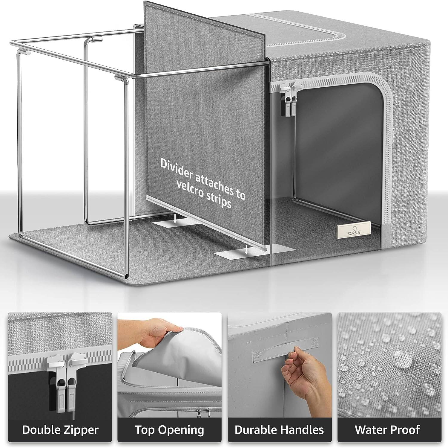 - Divider attaches to velcro strips
- Double Zipper
- Top Opening
- Durable Handles
- Water Proof