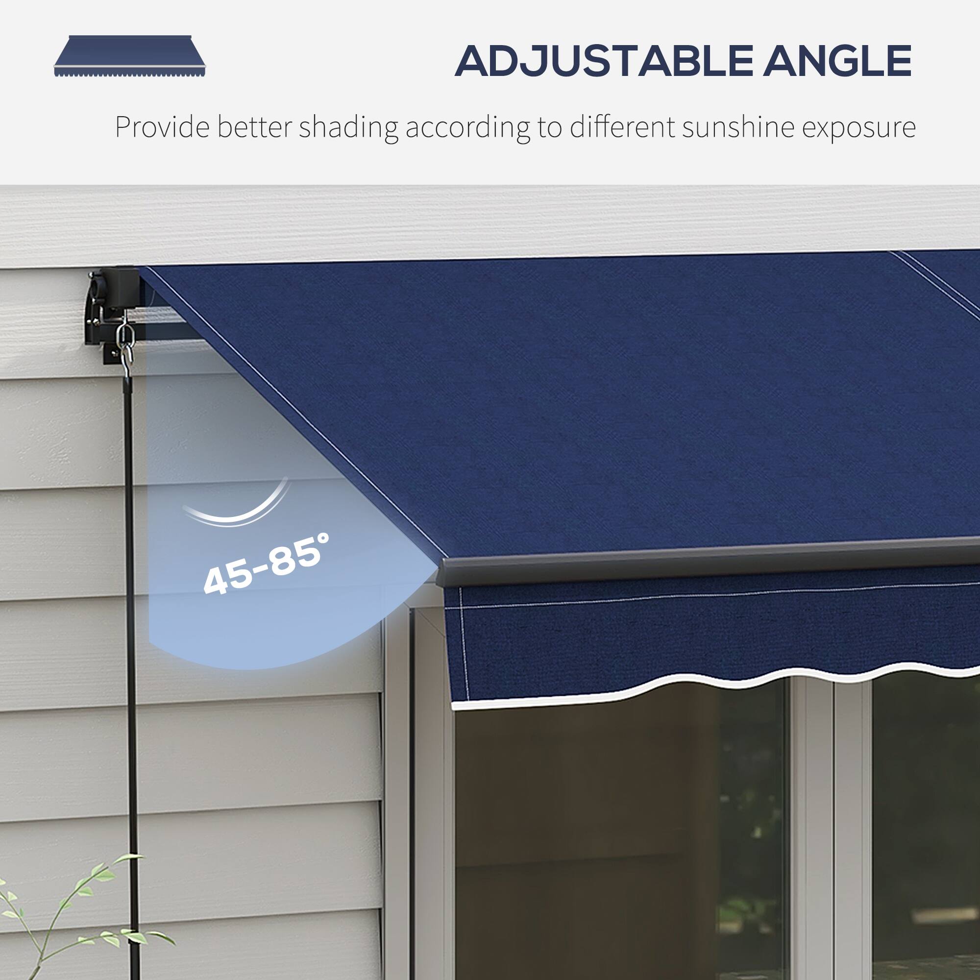 ADJUSTABLE ANGLE
Provide better shading according to different sunshine exposure
45-85°