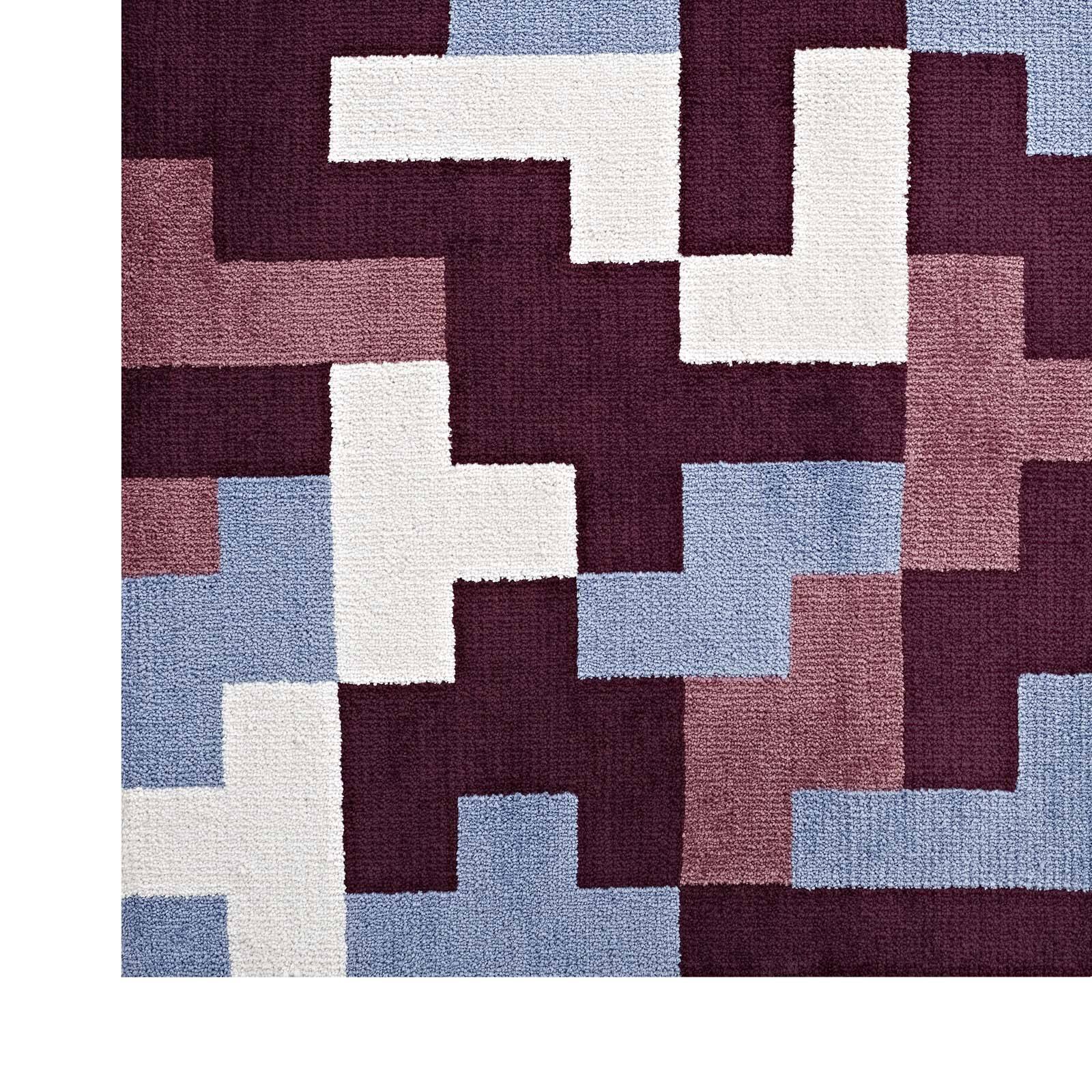 Alt View 2. Modway - Andela Interlocking Block Mosaic Area Rug - Multicolored Red and Light Blue.
