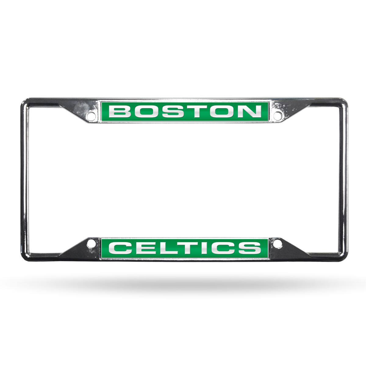 Boston Celtics Basketball All Corner EZ View Chrome Metal Laser Cut License Plate Frame