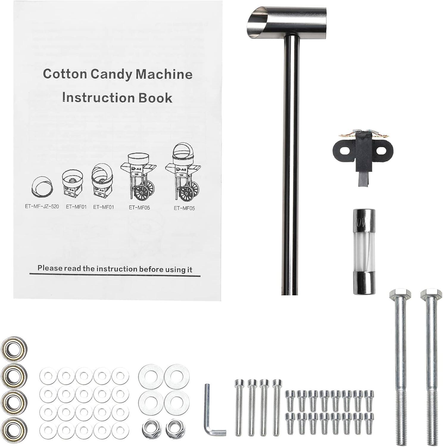 Cotton Candy Machine Instruction Book  
ET-MF-JZ-520  
ET-MF01  
ET-MF01  
ET-MF05  
ET-MF05  

Please read the instruction before using it