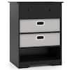 Front. Costway - Costway 4-Drawer Dresser Modern Chest Storage Organizer with Open Shelves Anti-Tip Kits Black - Black.