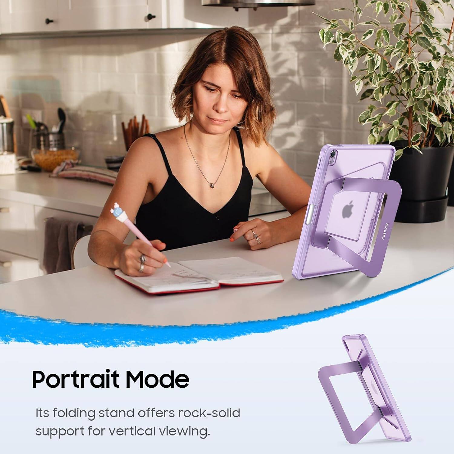 Portrait Mode  
Its folding stand offers rock-solid support for vertical viewing.