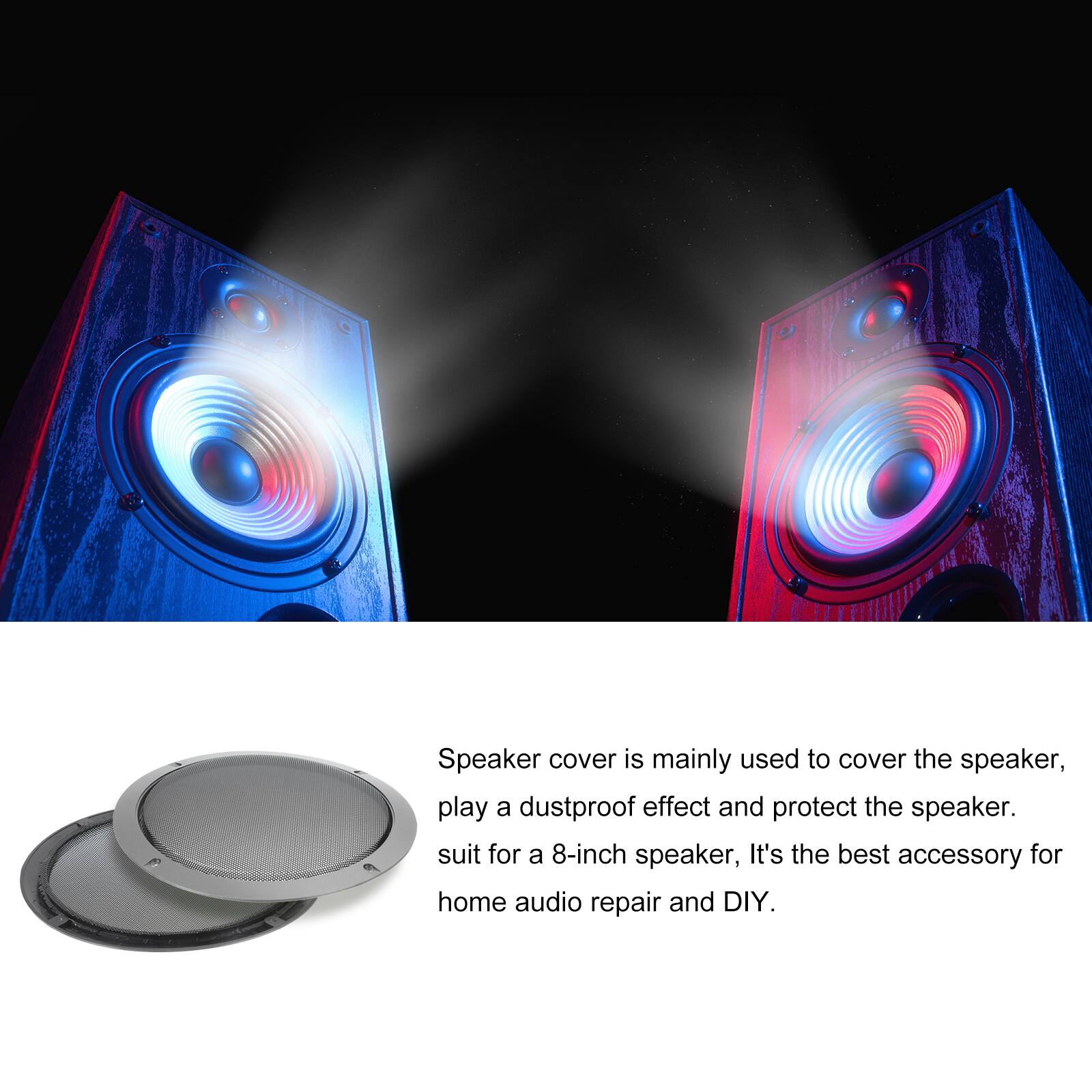 Speaker cover is mainly used to cover the speaker, play a dustproof effect and protect the speaker. It's suitable for an 8-inch speaker, making it the best accessory for home audio repair and DIY.