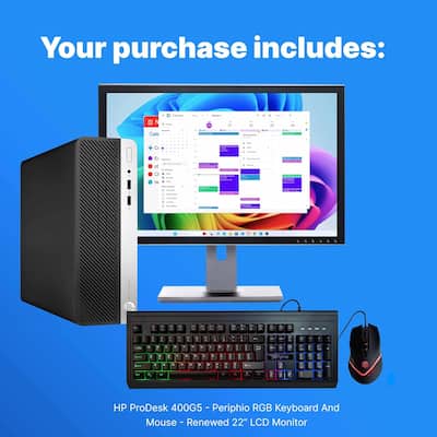 Dell Refurbished Excellent HP ProDesk 400G5 SFF Desktop Combo, i5 Dell Refurbished Excellent HP ProDesk 400G5 SFF Desktop Combo, i5
