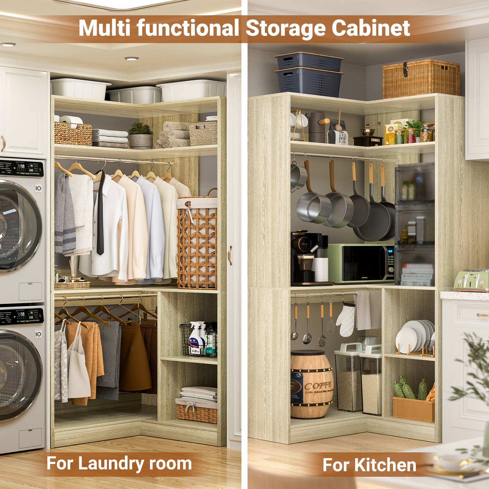 Multi functional Storage Cabinet

For Laundry room

For Kitchen