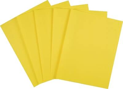 Front. Wausau Paper - Astrobrights 8.5" x 11" Color Copy Paper, 24 lbs., Solar Yellow, 500/Ream - Solar Yellow.