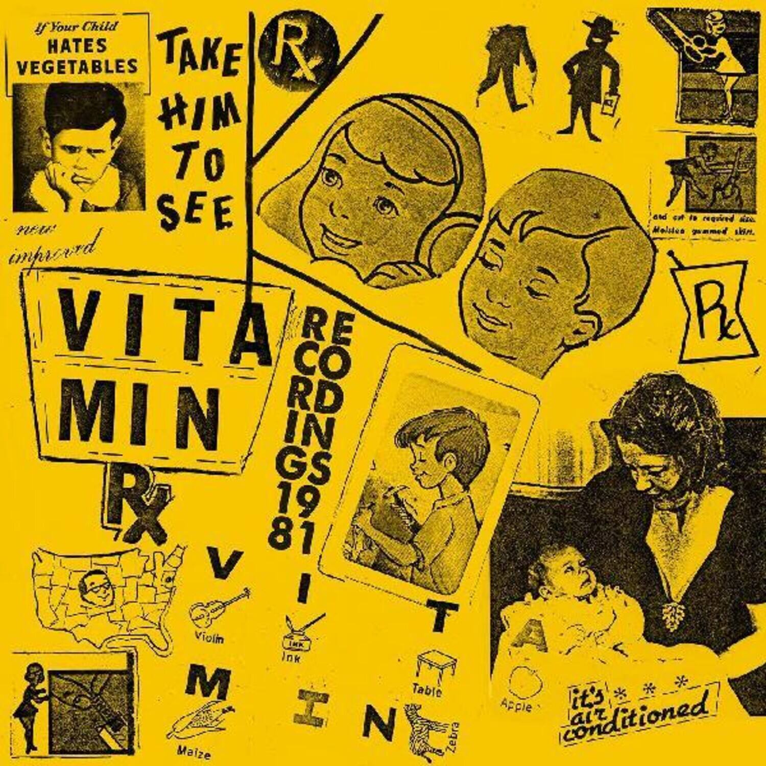 If Your Child HATES VEGETABLES  
TAKE HIM TO SEE  
VITAMIN RX  
RECORD IN GS 1981  
it's air-conditioned  

- new impcard  
- Violin Ink  
- Maize Zebra  
- Table  
- Apple  
- and eat required size  
- Melodie quamed skin.