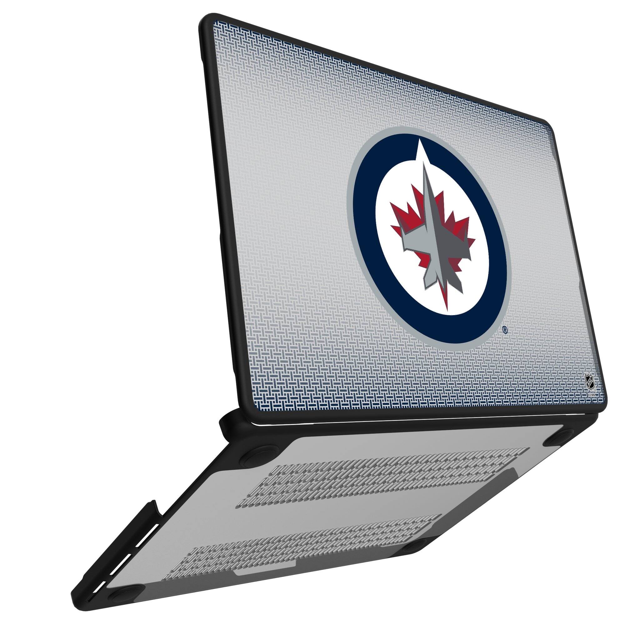 Alt View 1. Keyscaper - Winnipeg Jets Linen MacBook Case - Pro 16 in - Multicolor.