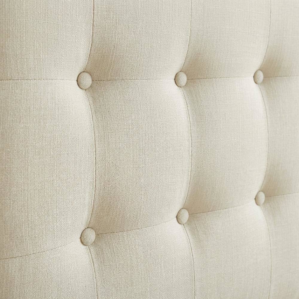 Back. FurniFact - Upholstered Twin Headboard with Soft Fabric and Elegant Design for Bedroom - Beige.