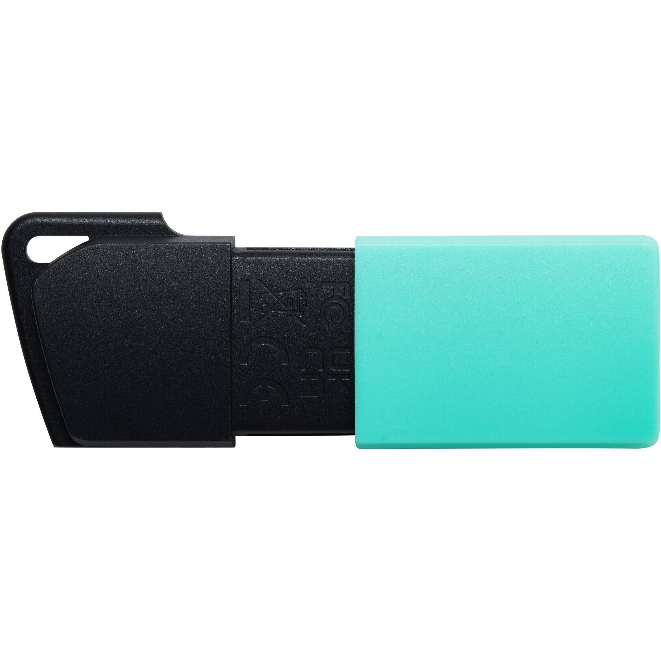 Alt View 2. Kingston - 256GB USB3.2 GEN1 DTRAV EXO M BLK + TEAL - Black,Teal.