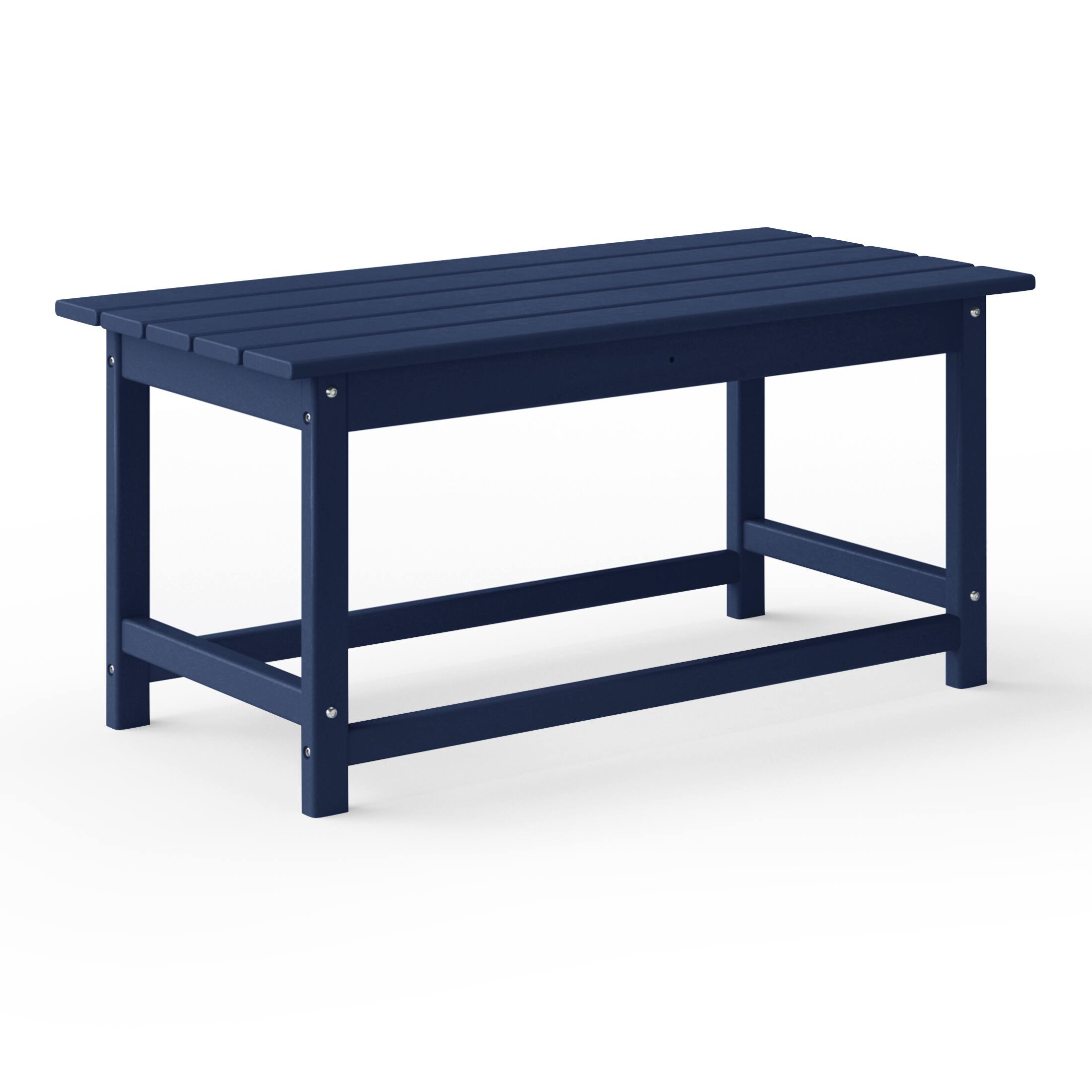 Left. WestinTrends - WestinTrends Malibu 35" length outdoor Coffee table for Adirondack chair - Navy Blue.