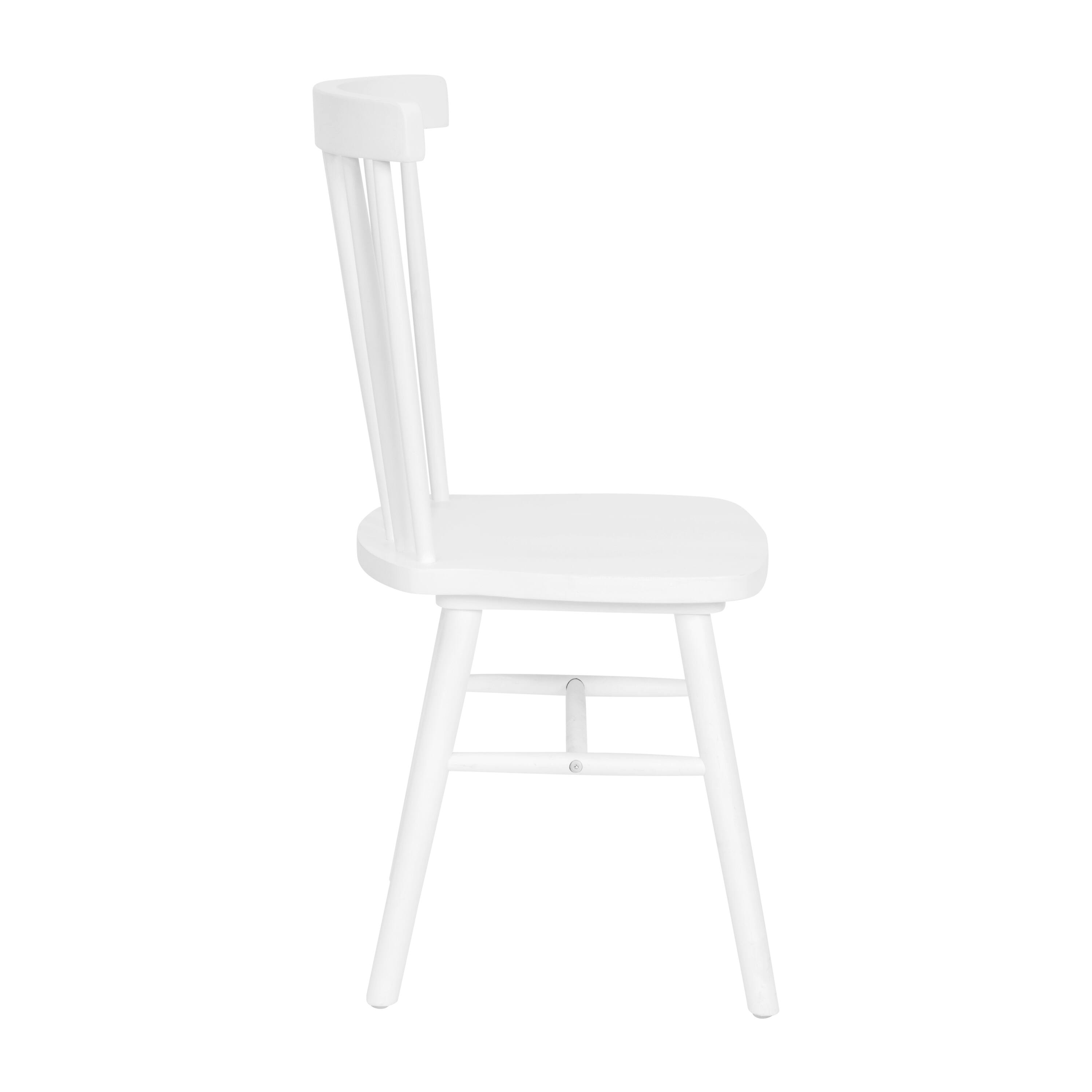 Alt View 9. Emma + Oliver - Canmore Set of Premium Solid Wood Spindle Back Armless Dining Chairs with Saddle Seats and Felt Floor Protectors - White.