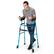 Front. Costway - Costway Folding Aluminum Alloy Wheel Walking Frame Adjustable Walker with Armrest Support Blue - Blue+ Black.