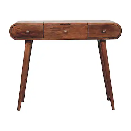 Front. Artisan Furniture - Honey Caramel Round Dressing Table - Brown.