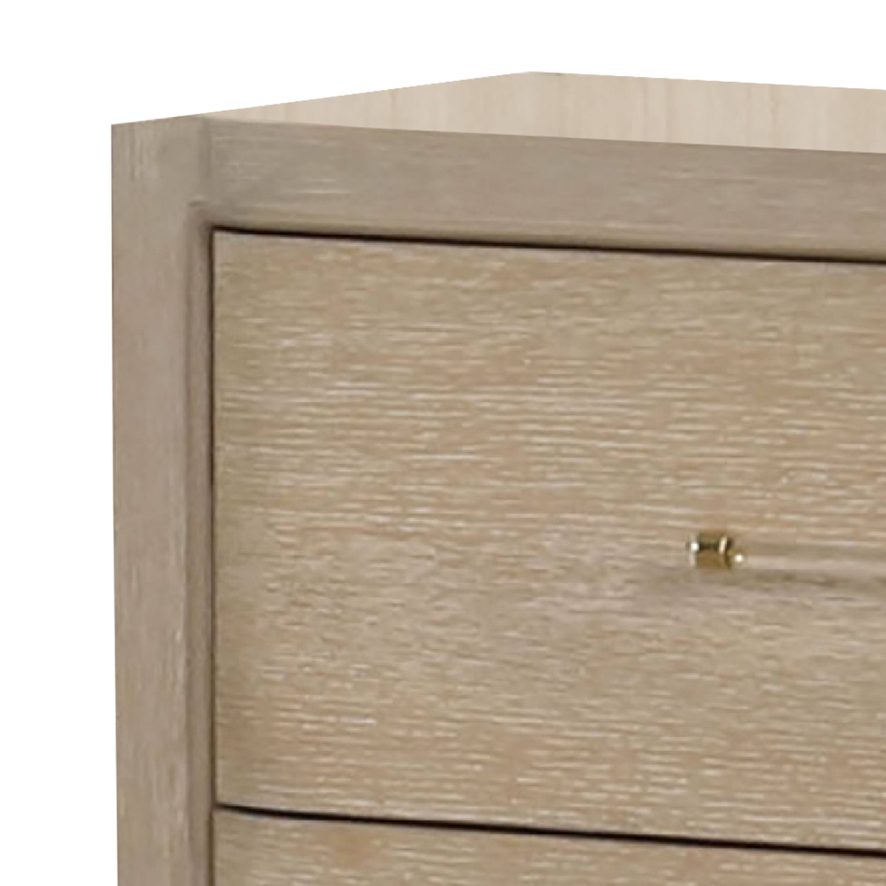 Alt View 1. Manhattan Lane - Fea Nightstand with USB Ports, 2 Drawers - Natural Oak Brown.