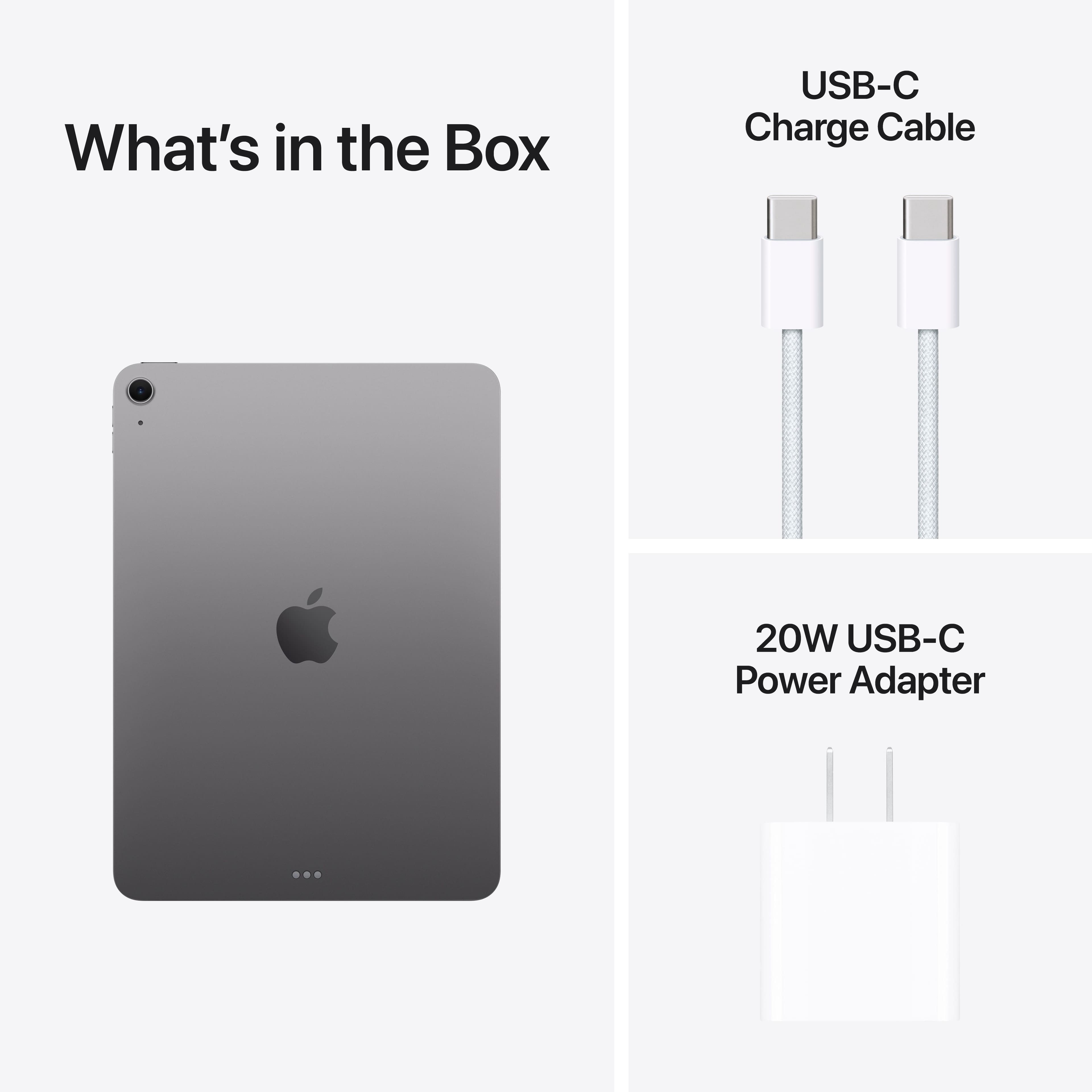 What's in the Box: USB-C Charge Cable, 20W USB-C Power Adapter