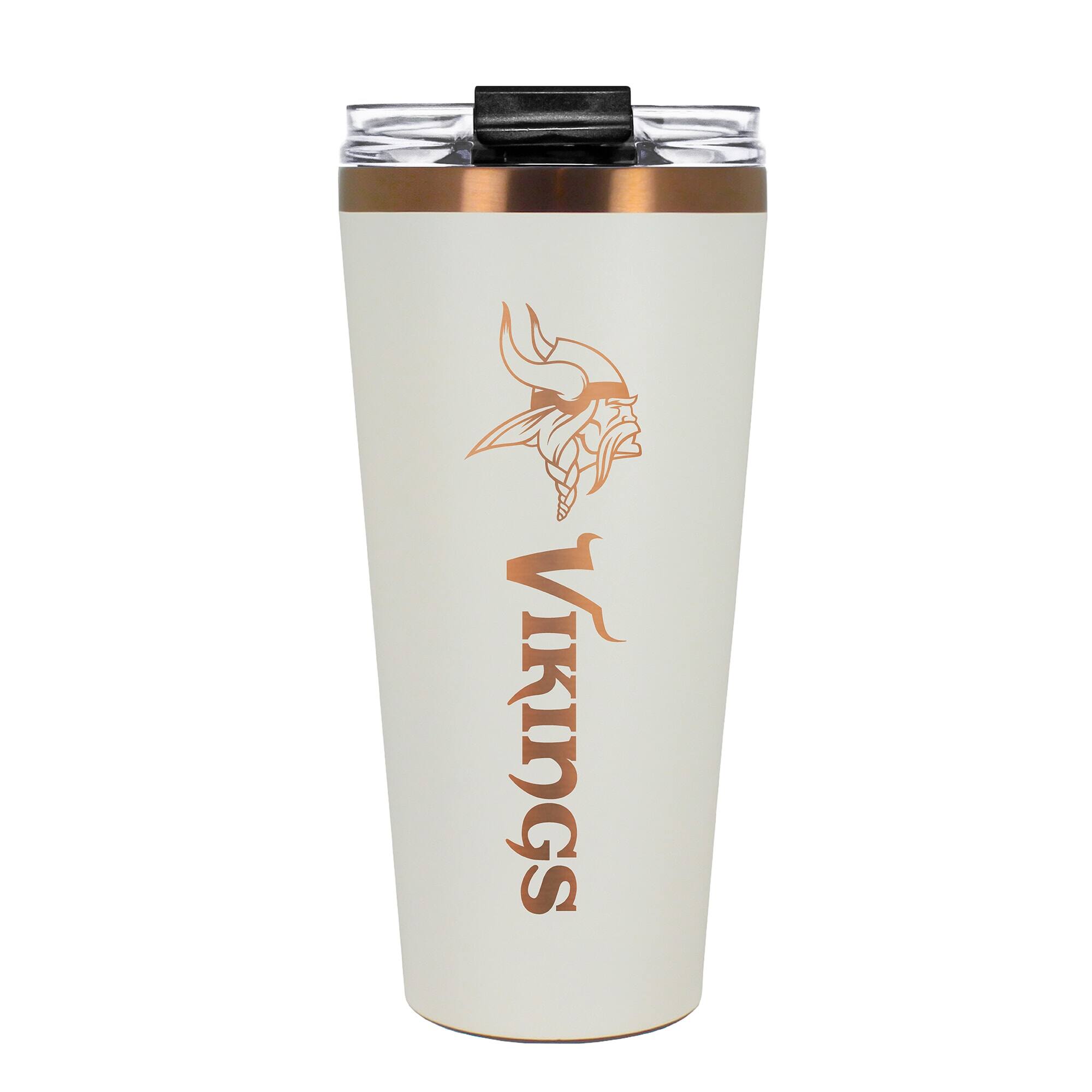 Front. Great American Products - Minnesota Vikings 30oz. Big Slim Tumbler - Cream.