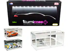 White Collectible Display Case Illumicase+ LED Lights & Mirror Base for 1/64 1/43 1/32 1/24 1/18 Scale Models Illumibox