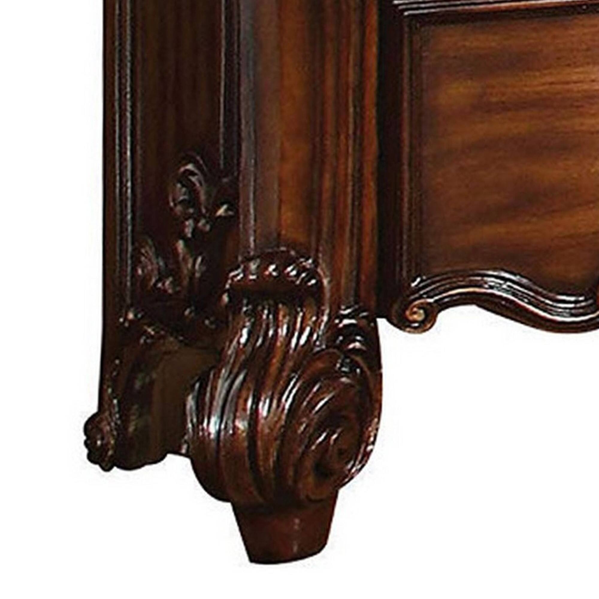 Back. Manhattan Lane - Traditional Style Wooden Nightstand with Two Drawers - Brown.