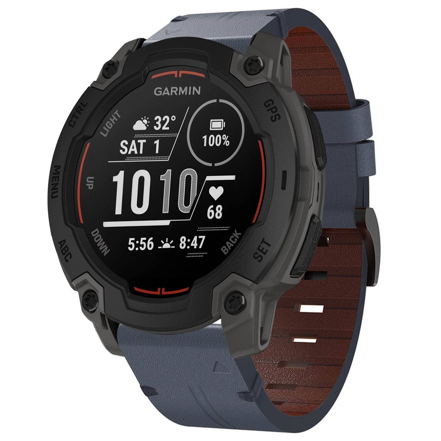 GARMIN CTRL LIGHT 32 GPS 100% SAT 1 MENU UP 10:10 68 ABC DOWN 5:56 8:47 BACK SET