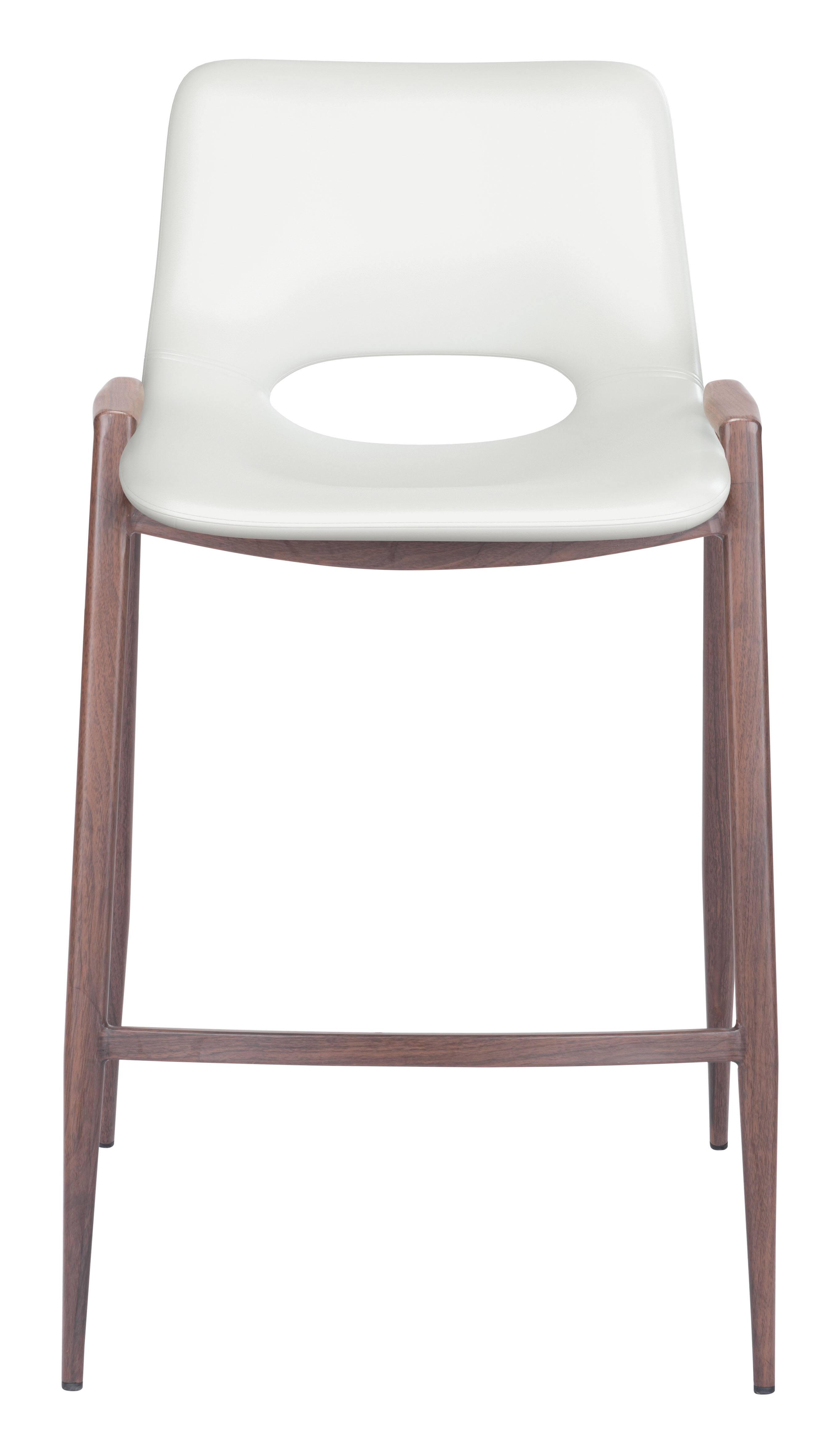 Alt View 1. Hivvago - Desi Counter Stool (Set of 2) White & Walnut - White & Walnut.