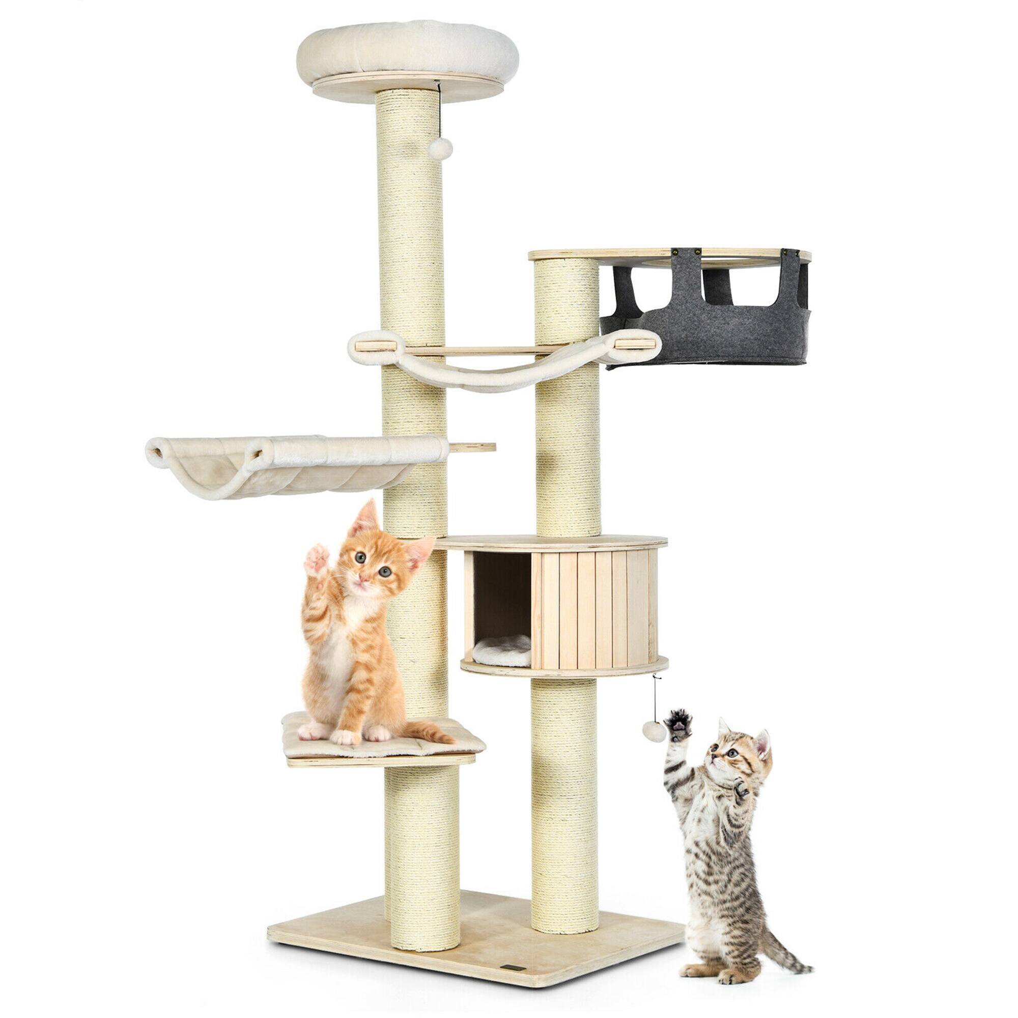 Alt View 8. Gymax - Gymax 77.5'' Cat Tree Condo Multi-Level Kitten Activity Tower w/ Sisal Posts.