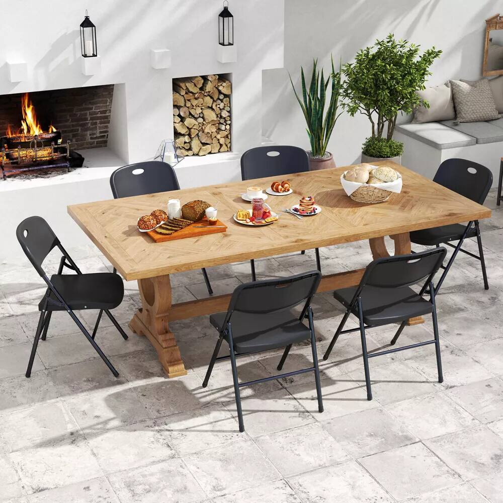 Alt View 5. Essen Blissed - 6 Pack Large Back Folding Chair for Indoor Outdoor Events, Wedding, Party, Restaurant, Meeting Room Black - Black.