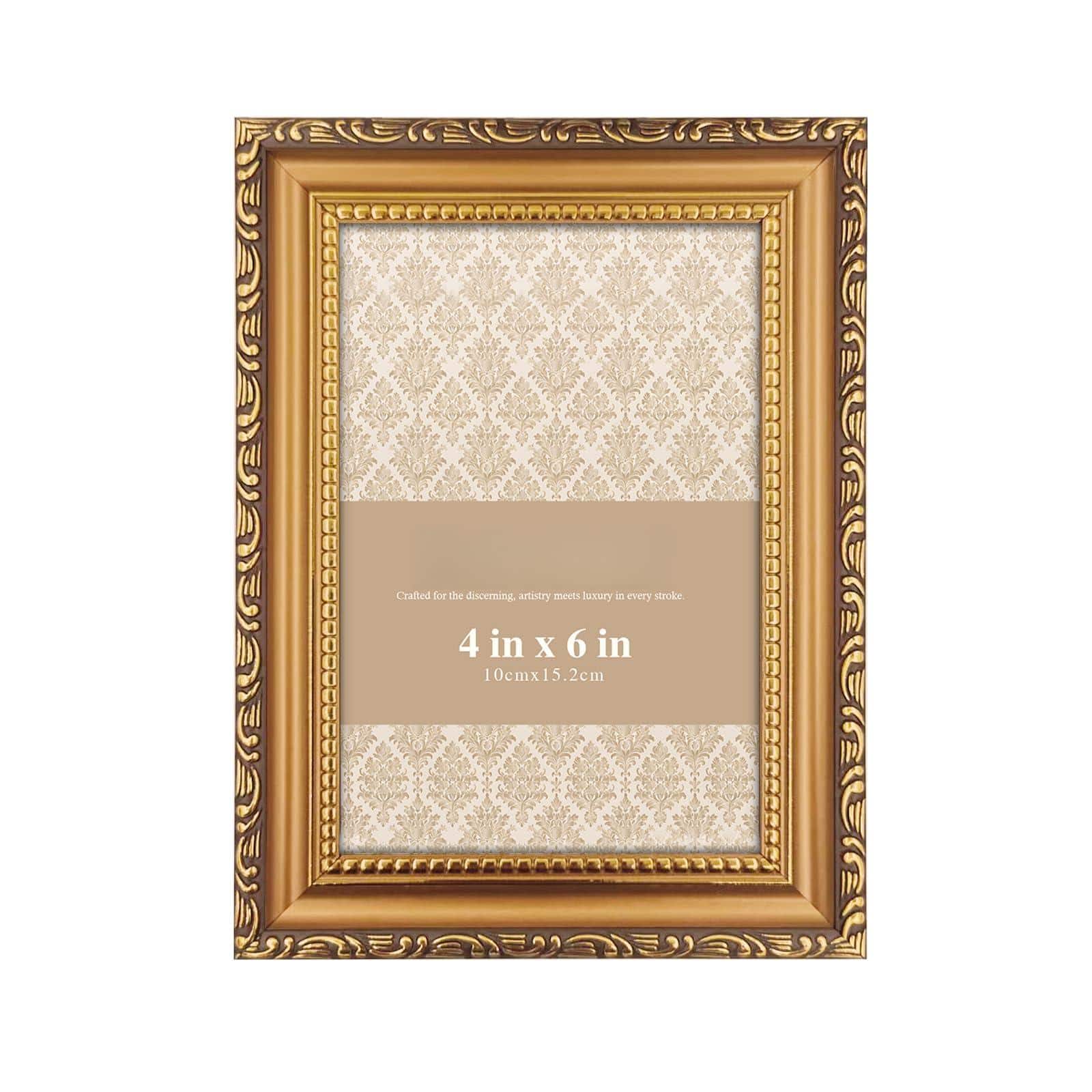 Stylel Star - Picture Frame - Frames For Wall Hanging And Tabletop Display Ornate Photo Poster Vintage With Durable Plexiglass - Gold