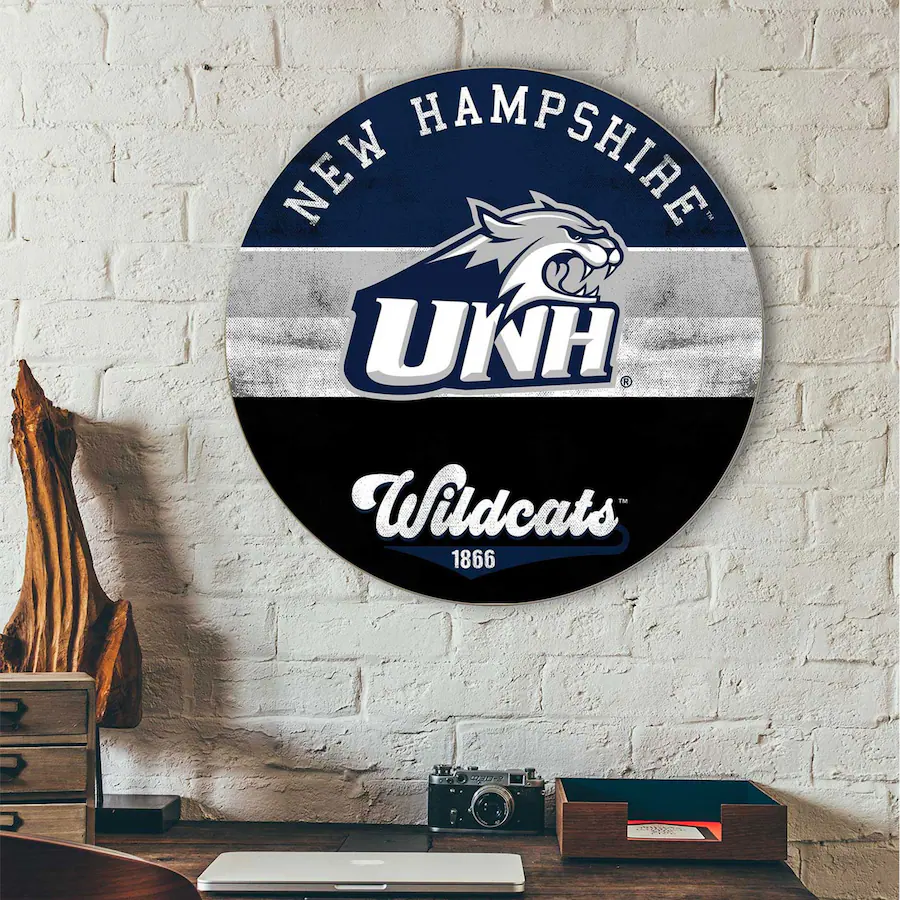 Jardine New Hampshire Wildcats 20'' x 20'' Retro Logo Circle Sign Blue ...