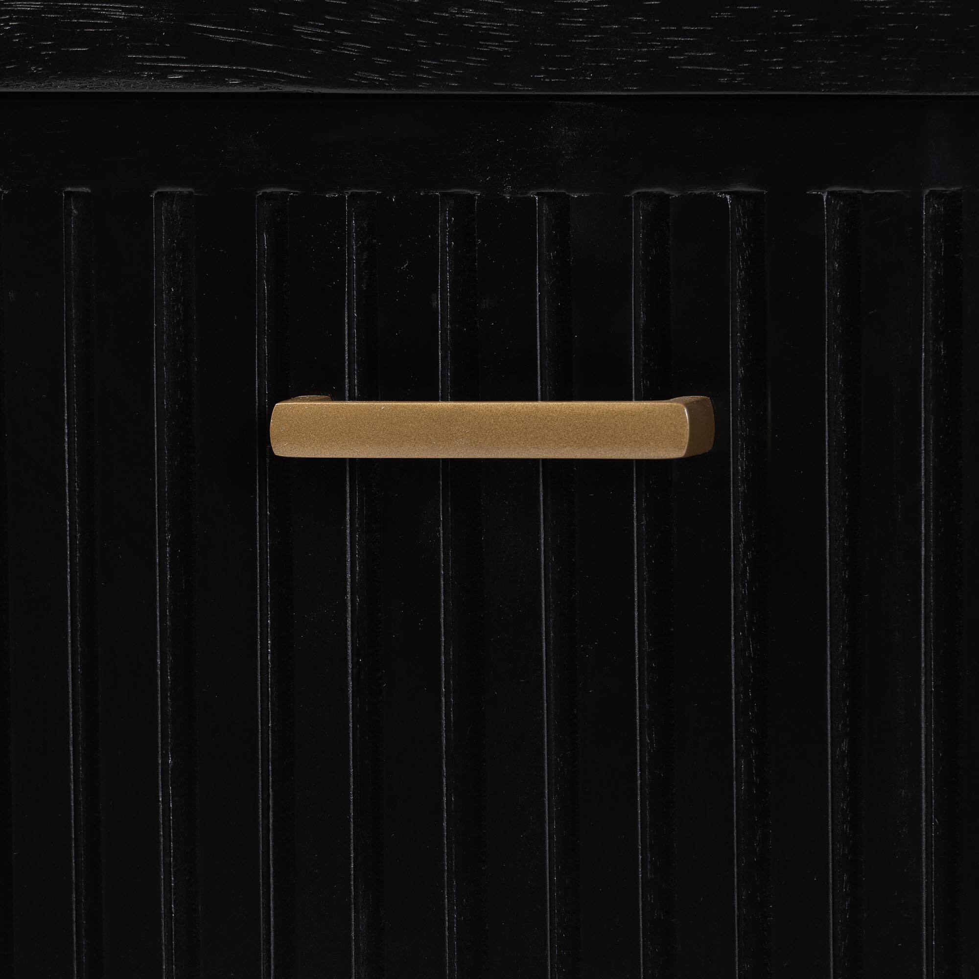 Alt View 2. bali & pari - bali & pari Keshet Fluted Wood Storage Cabinet - 2-Door Accent Cabinet with Vertical Slat Panels and Metal Door Pulls - Black.
