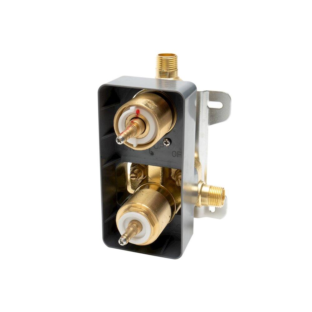 Back. Alfi - Brushed Nickel Square Knob 1 Way Thermostatic Shower Mixer - Silver.