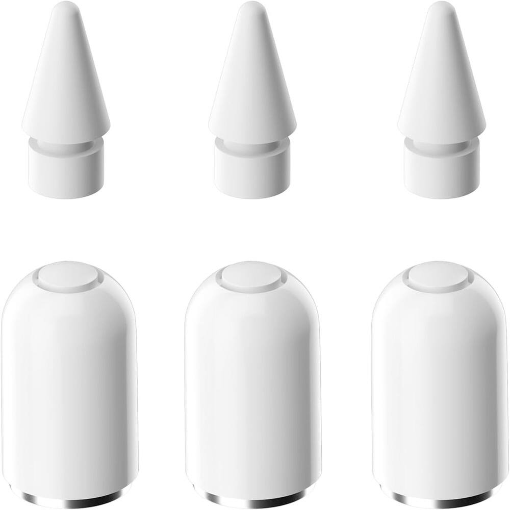 Front. RTMB - Apple Pencil First Generation Compatible Magnetic Replacement Cap - White.